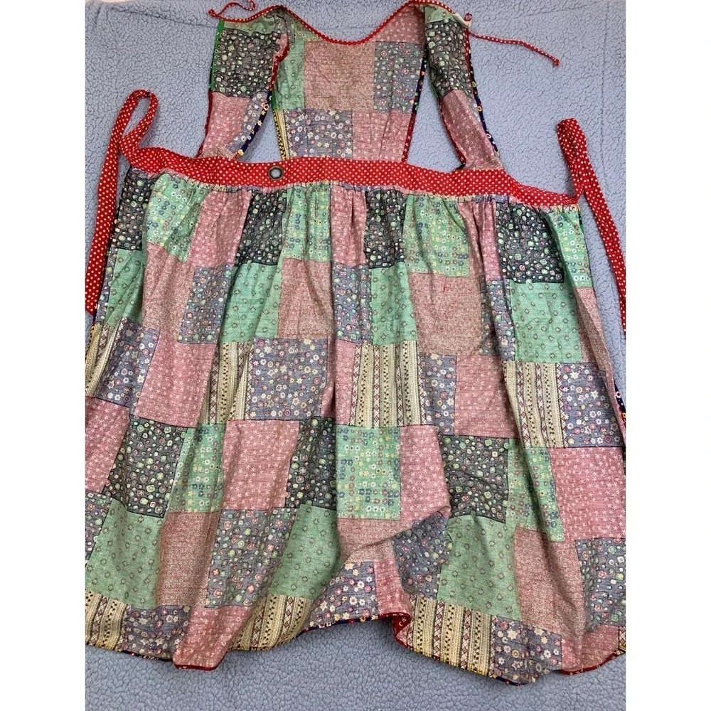 Vintage 70s‎ Kenton Collection Patchwork Pinafore Apron Dress 100% Cotton Japan